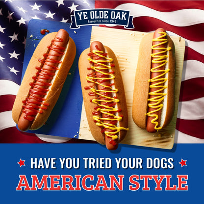 Ye Olde Oak American Style Hot Dogs 400g Ye Olde Oak อเมริกันสไตล์ฮอทด็อก 400ก