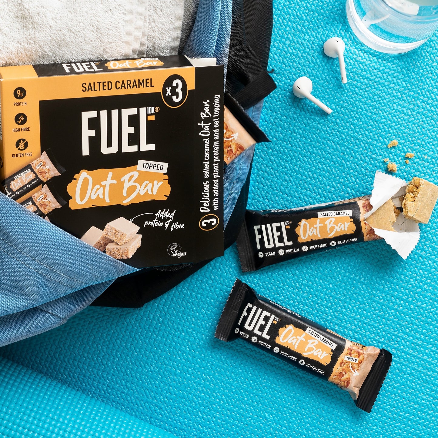 [Bestbefore-9-Mar-2025] Fuel 10K High Protein Salted Caramel 3 Oat Bars Multipack