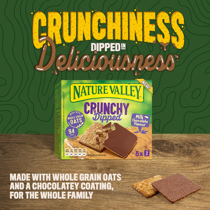 Nature Valley Crunchy Dipped Milk Chocolate Flavor Oat Biscuits 8 x 20g