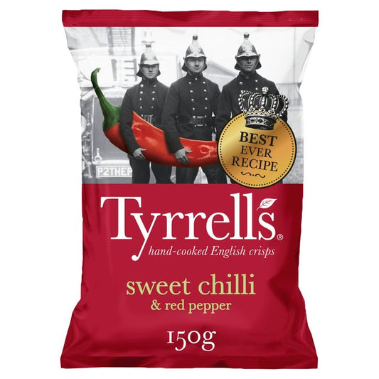 [Best Before 13/Jul/2024]Tyrrells Sweet Chilli & Red Pepper Sharing Crisps 150g ไทเรลส์ สวีท ชิลลี่ และ พริกแดง แชร์คริสป์ 150 กรัม