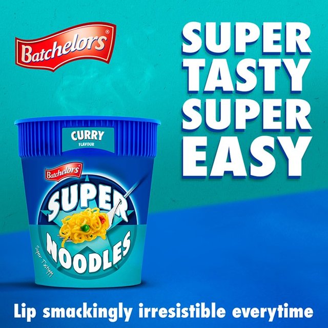 Batchelors Super Noodles Curry Flavour 75g แบทเชลเลอร์ ซุปเปอร์นู้ดเดิ้ล รสแกงกะหรี่ 75 กรัม