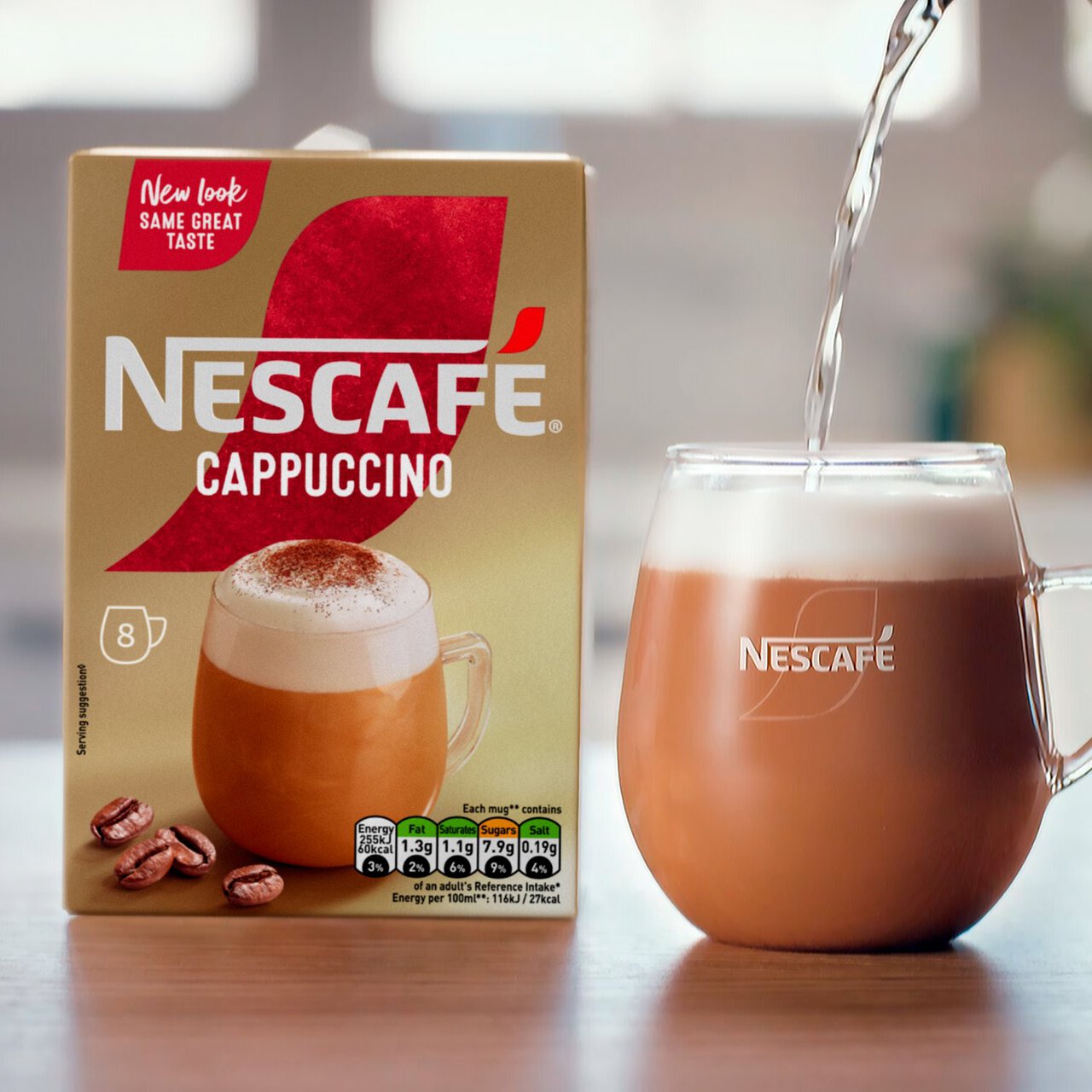Nescafe Cappuccino Instant Coffee Sachets 8 x 15.5g Sachets
