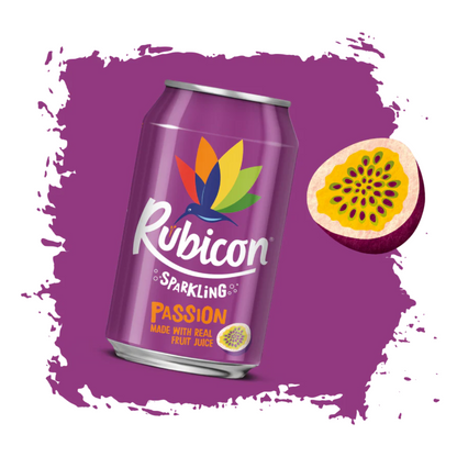 Rubicon Sparkling Passion Fruit Juice Drink 330ml รูบิคอน น้ำเสาวรส สปาร์คกลิ้ง 330 มิลลิลิตร