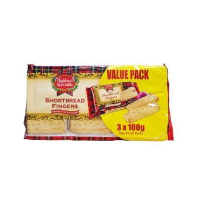 [Best Before 1-Nov-2024] High Speciality Shortbread Fingers 3x100g ฮาย สเปชัลตี ขนมชนิดร่วน ฟิงเกอร์ 3x100 กรัม