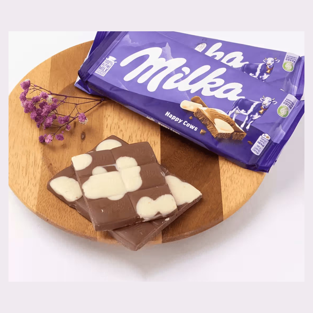 Milka Alpine Happy Cows Spotted Milk Chocolate Bar 100g