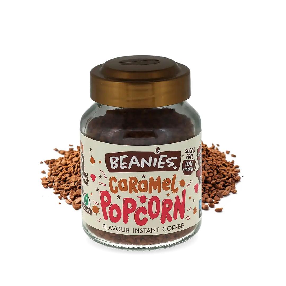 Beanies Caramel Popcorn Flavoured Instant Coffee 50g