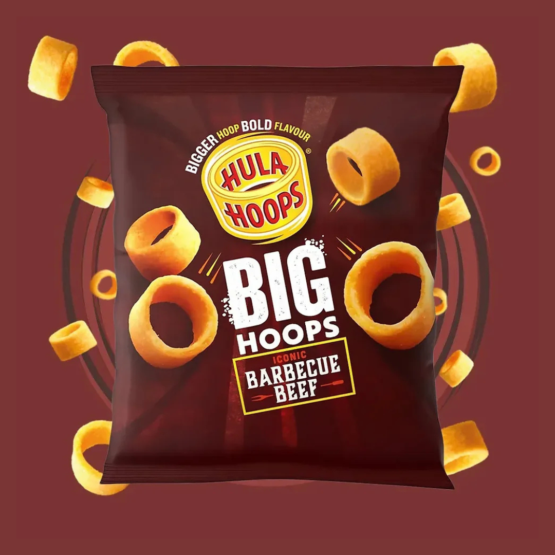 Hula Hoops Big Hoops Bbq Beef Grab Bag Crisps 45g