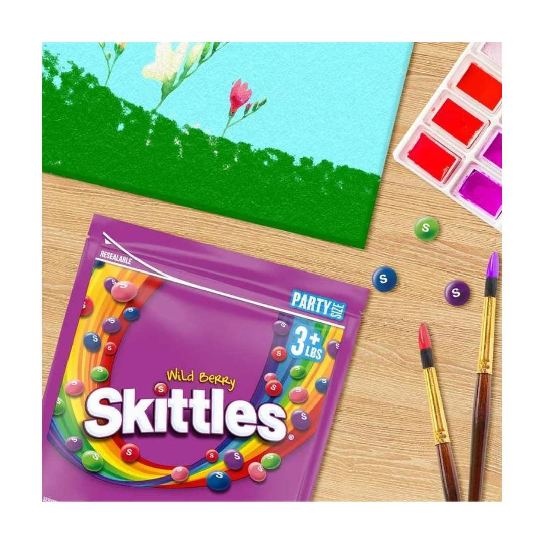 Skittles Chewy Sweets Wild Berry Fruit Flavoured Treat Bag Candy 109g สกิตเทิลส์ ชูวี่สวีท ลูกอมรสผลไม้ รสไวลด์เบอร์รี่