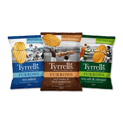 Tyrrells Furrows Sea Salt & Vinegar Crisps 150g