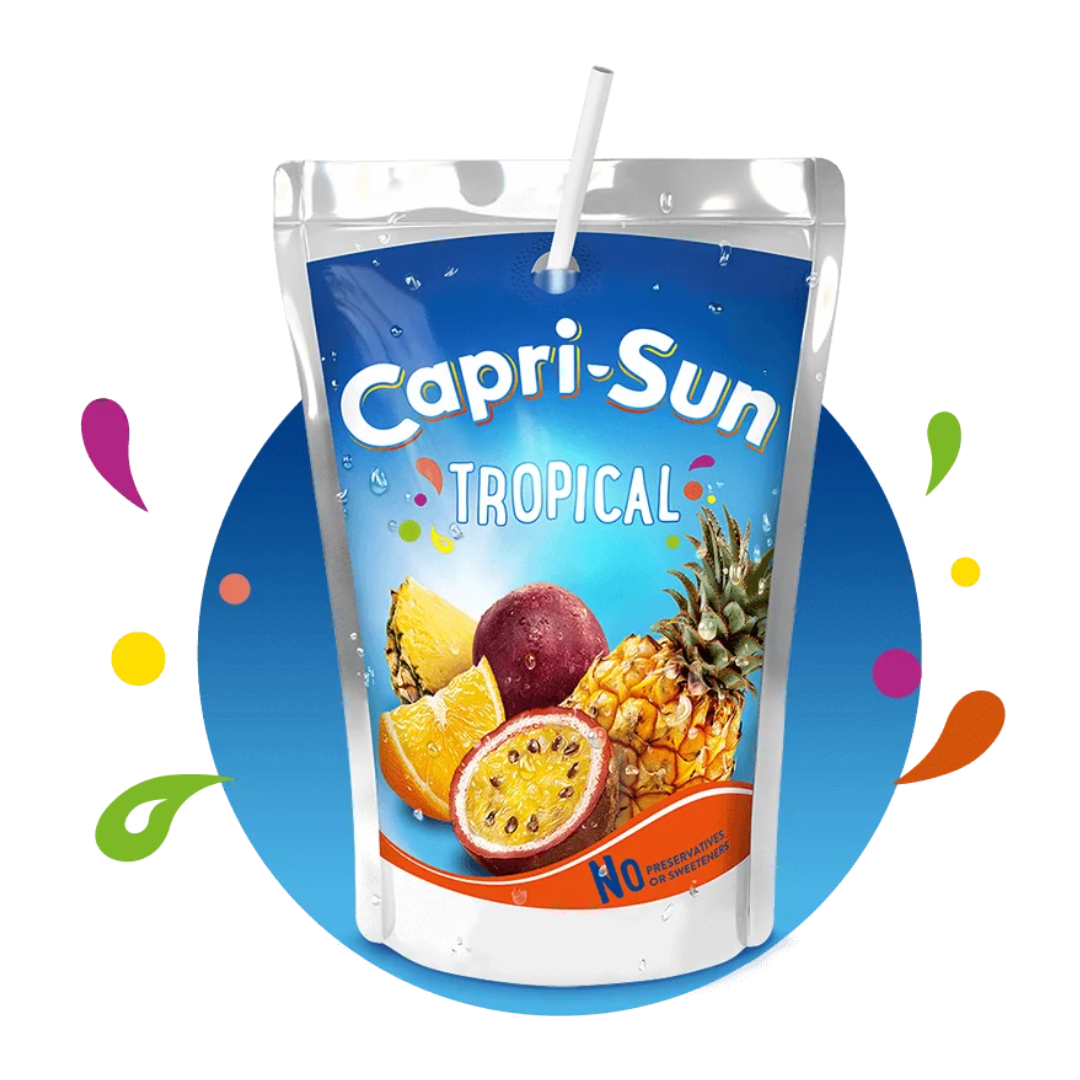 Capri-sun 8pk Tropical Zero Added Sugar 1600ml คาปรี-ซัน ทรอปิคอล 8 ซอง – 1600 มล