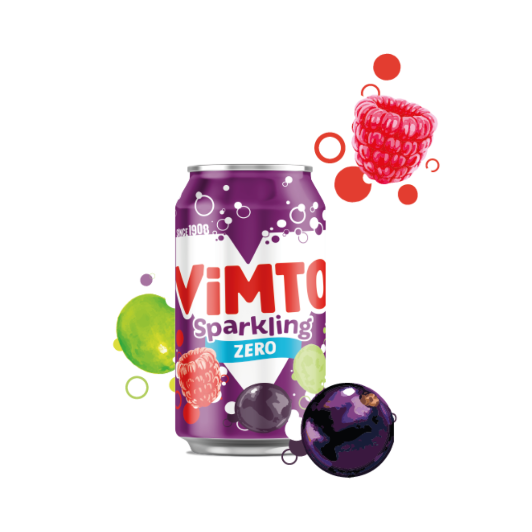 Vimto Zero Sugar Soft Drinks 330ml Vimto ซีโร่ชูการ์น้ำอัดลม 330มล