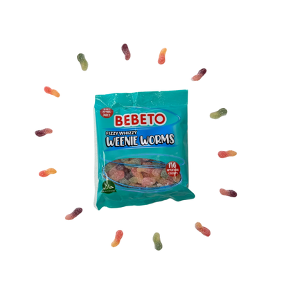 Bebeto Fizzy Whizzy Weenie Worms 150g