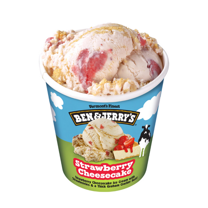 Ben & Jerry's Ice Cream Strawberry Cheesecake 100ml เบน แอนด์ เจอร์รี่ส์ ไอศกรีม รสสตรอเบอร์รี่ชีสเค้ก 100 มิลลิกรัม