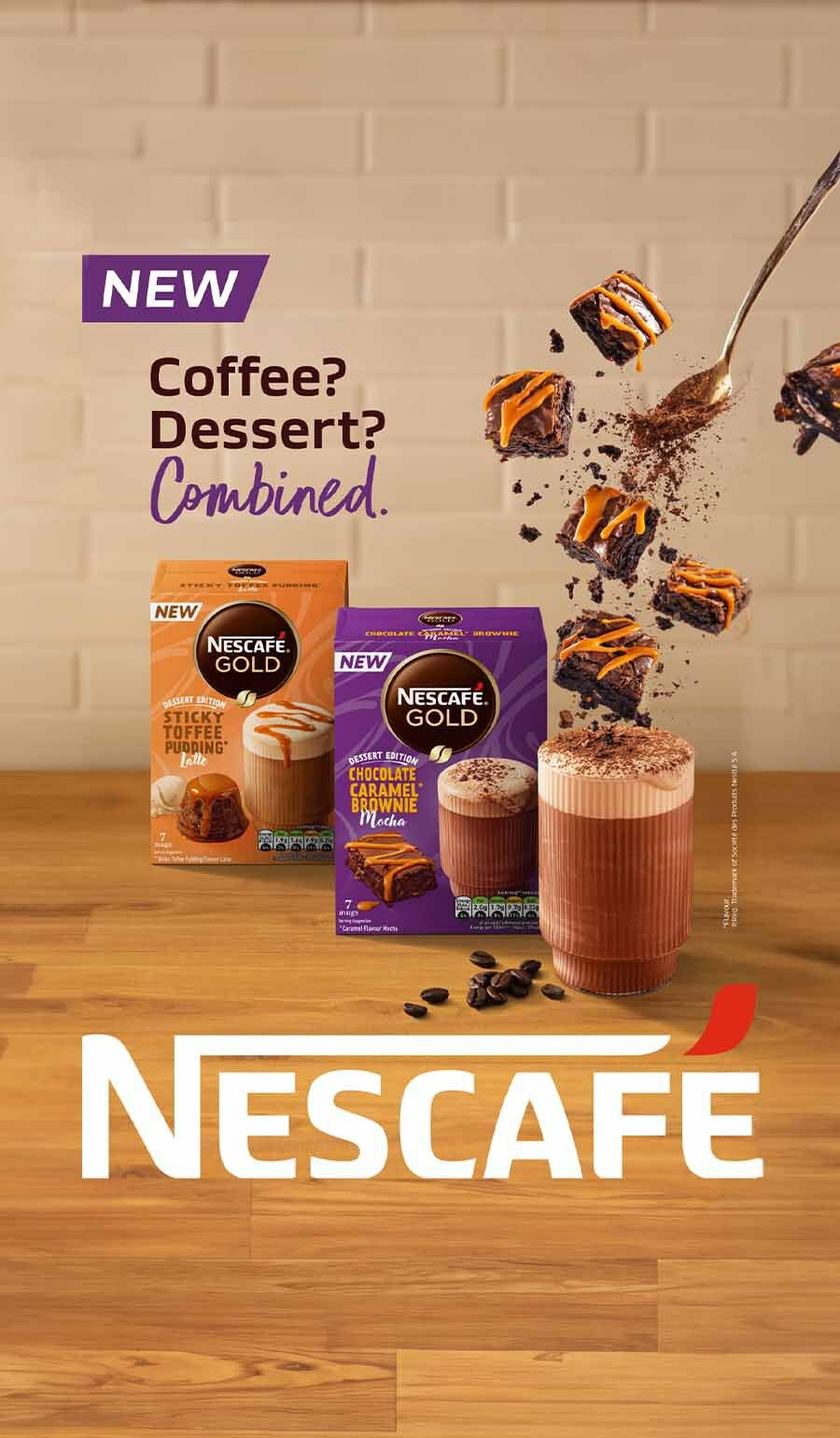 Nescafe Gold Chocolate Caramel Brownie Mocha Sachets 7 x 21.4g