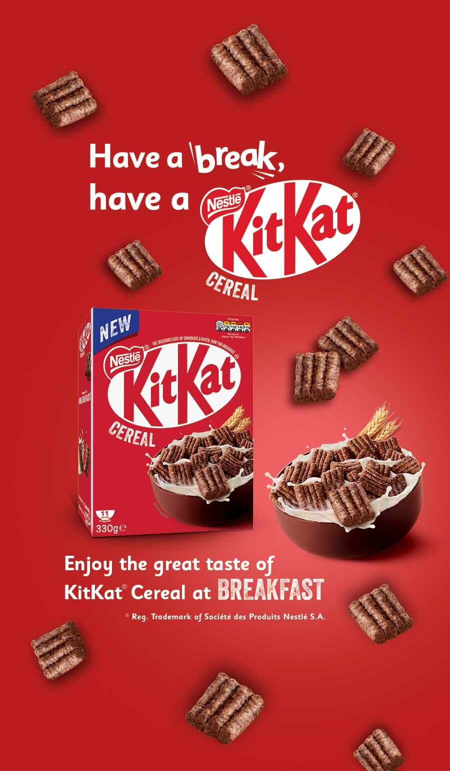 [Best Before 31-Oct-2024] Nestle Kit Kat Cereal 330G เนสท์เล่ คิทแคท ซีเรียลโกโก้ เคลือบด้วยช็อกโกแลตนม 330 กรัม