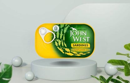 John West Sardines in Sunflower Oil 120g จอห์น เวสท์ ปลาซาร์ดีน ในน้ำมันดอกทานตะวัน 120 กรัม