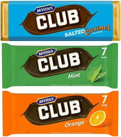 (Best Before 13Jun2026) Mcvitie's Club Orange Chocolate Biscuit Bars 7 Pack 154g