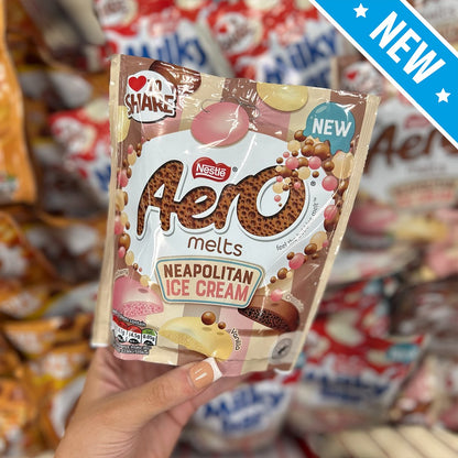 Aero Melts Neapolitan Ice Cream 86g แอโรเมลท์ ช็อกโกแลตนม รสสตรอว์เบอร์รี และ วานิลลา 86 กรัม