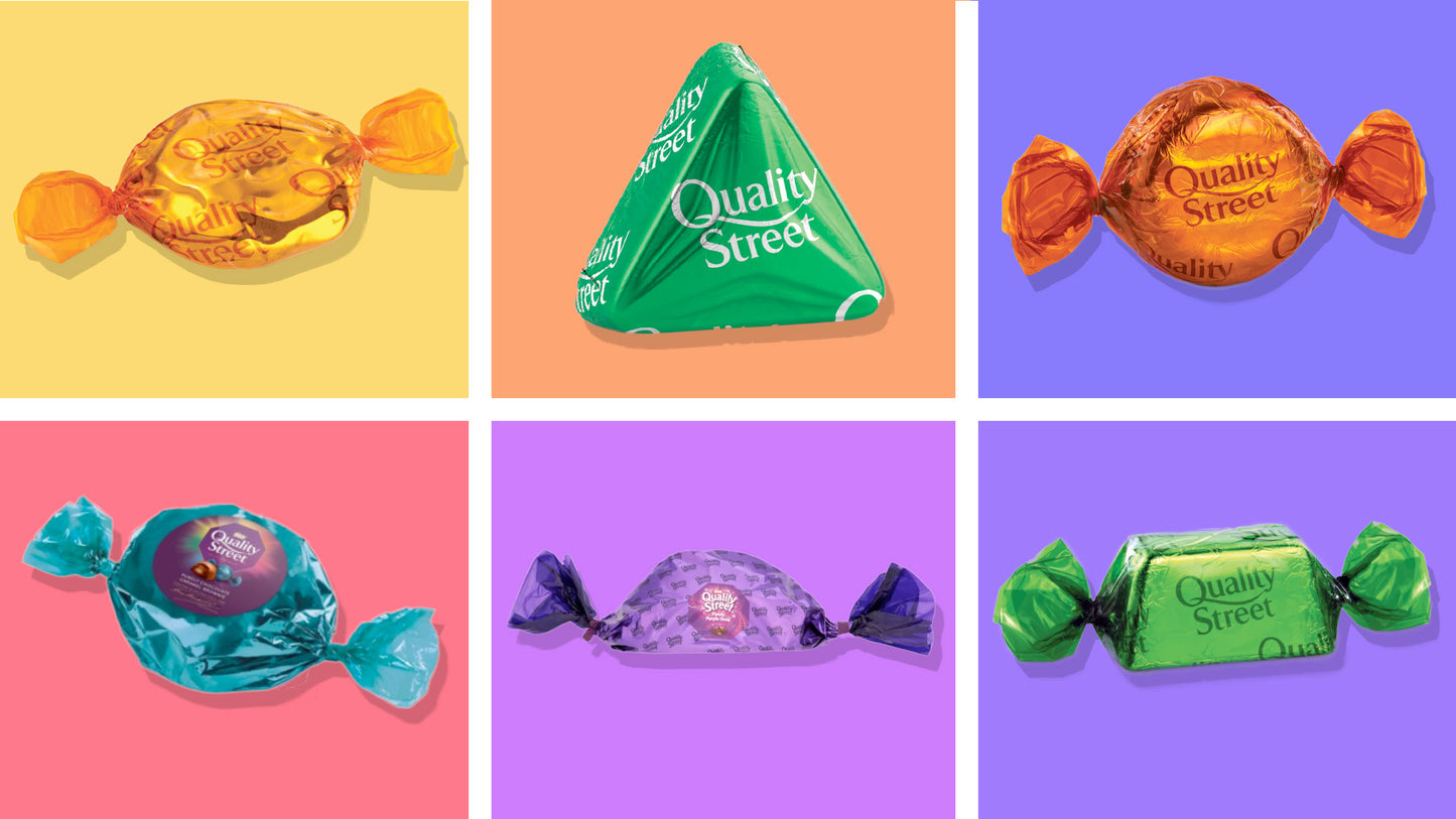 Nestle Quality Street Plastic box type 600g เนสท์เล่ ควอลิตี้ สตรีท ลูกอมรวมรส กล่องพลาสติกชนิดกล่อง 600 กรัม