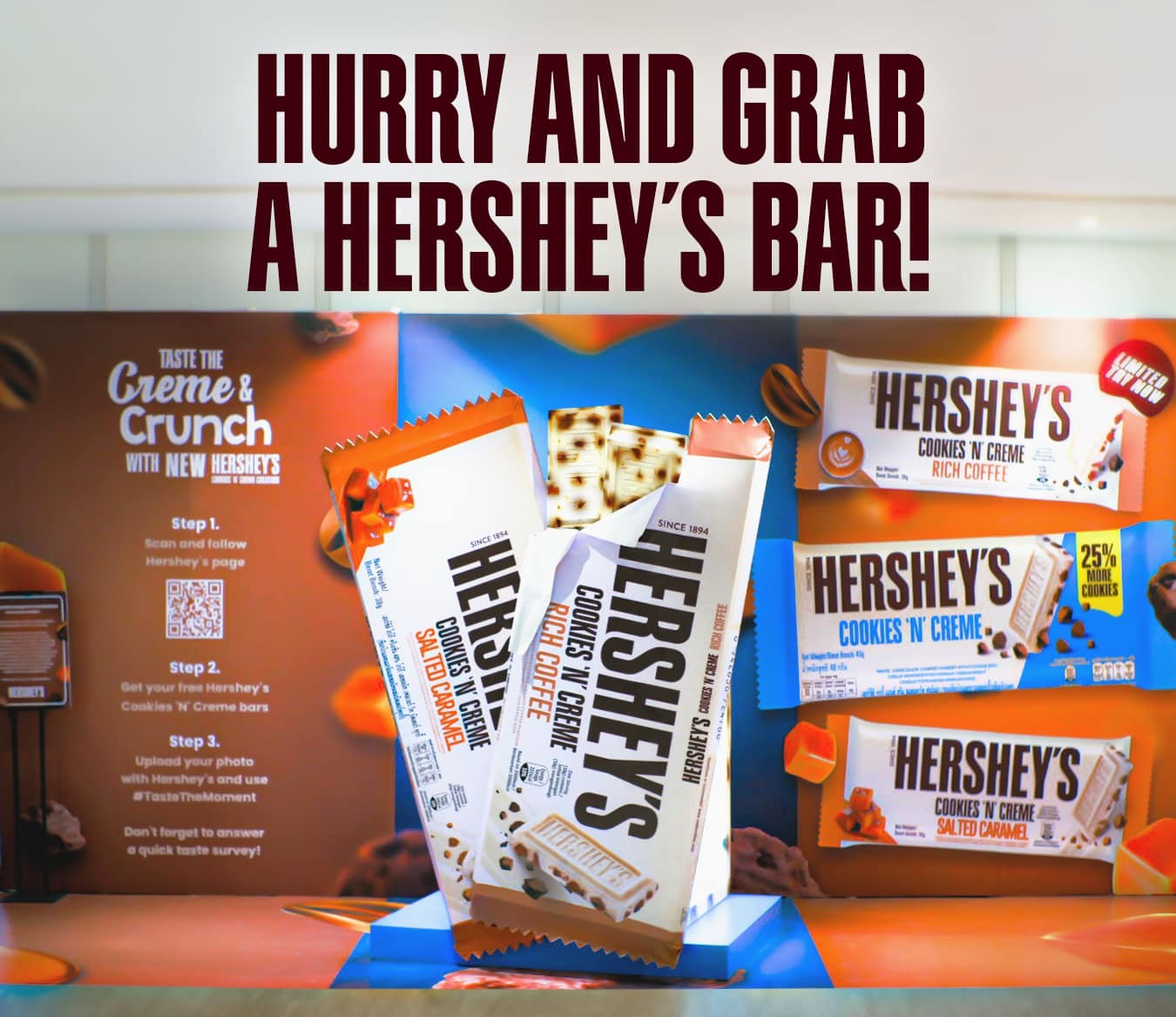 Hershey's Cookies 'n' Creme Salted Caramel Chocolate Bar 90g