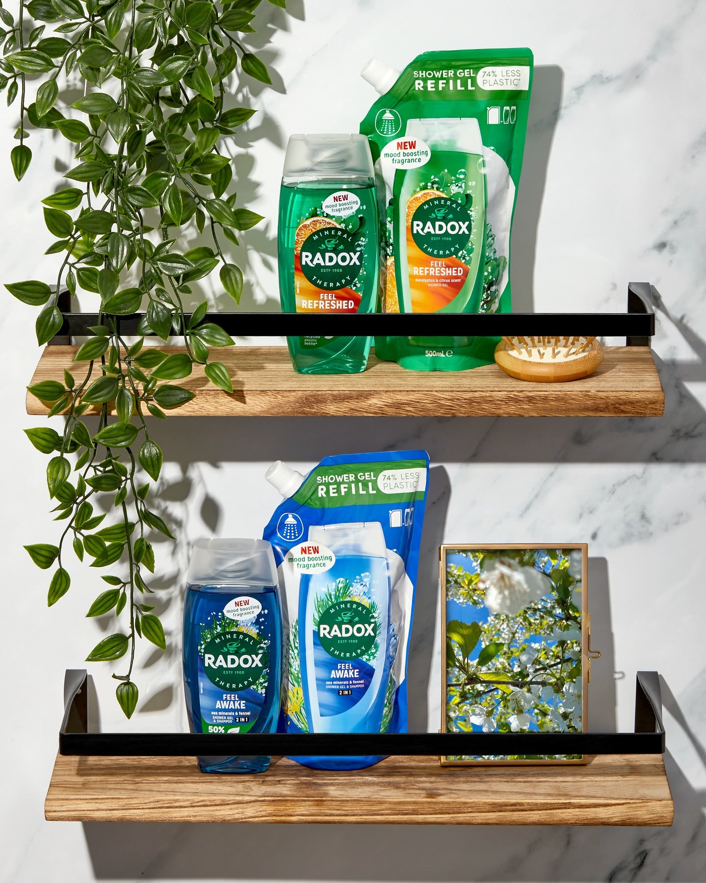 Radox Mineral Therapy Feel Awake Sea Minerals & Fennel 2 in 1 Shower Gel and Shampoo 225ml