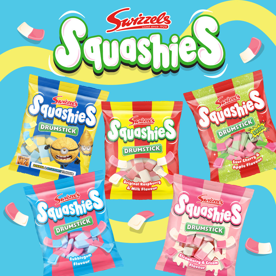 Swizzels Drumstick Squashies Minions Banana & Blueberry Flavour 110g