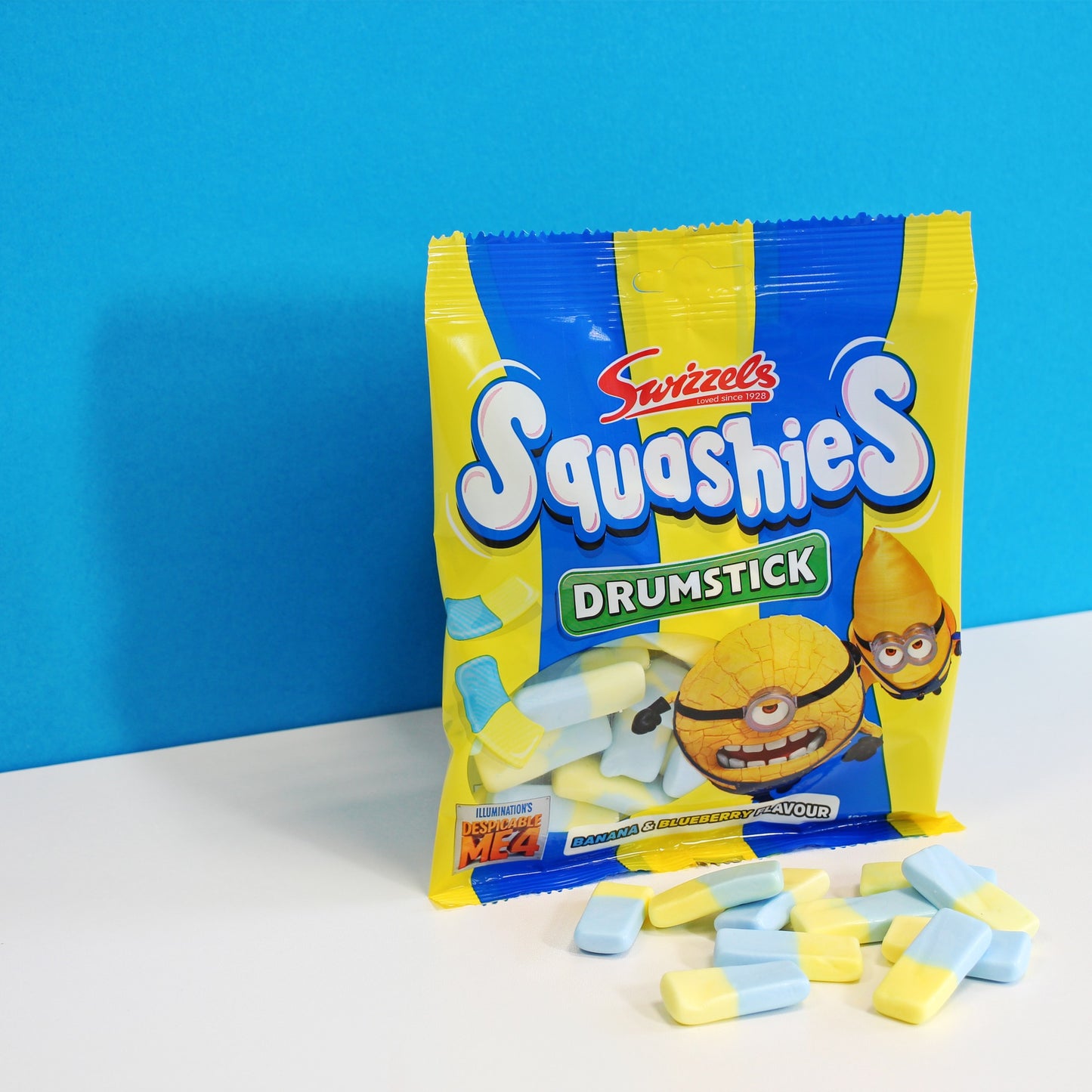 Swizzels Drumstick Squashies Minions Banana & Blueberry Flavour 110g