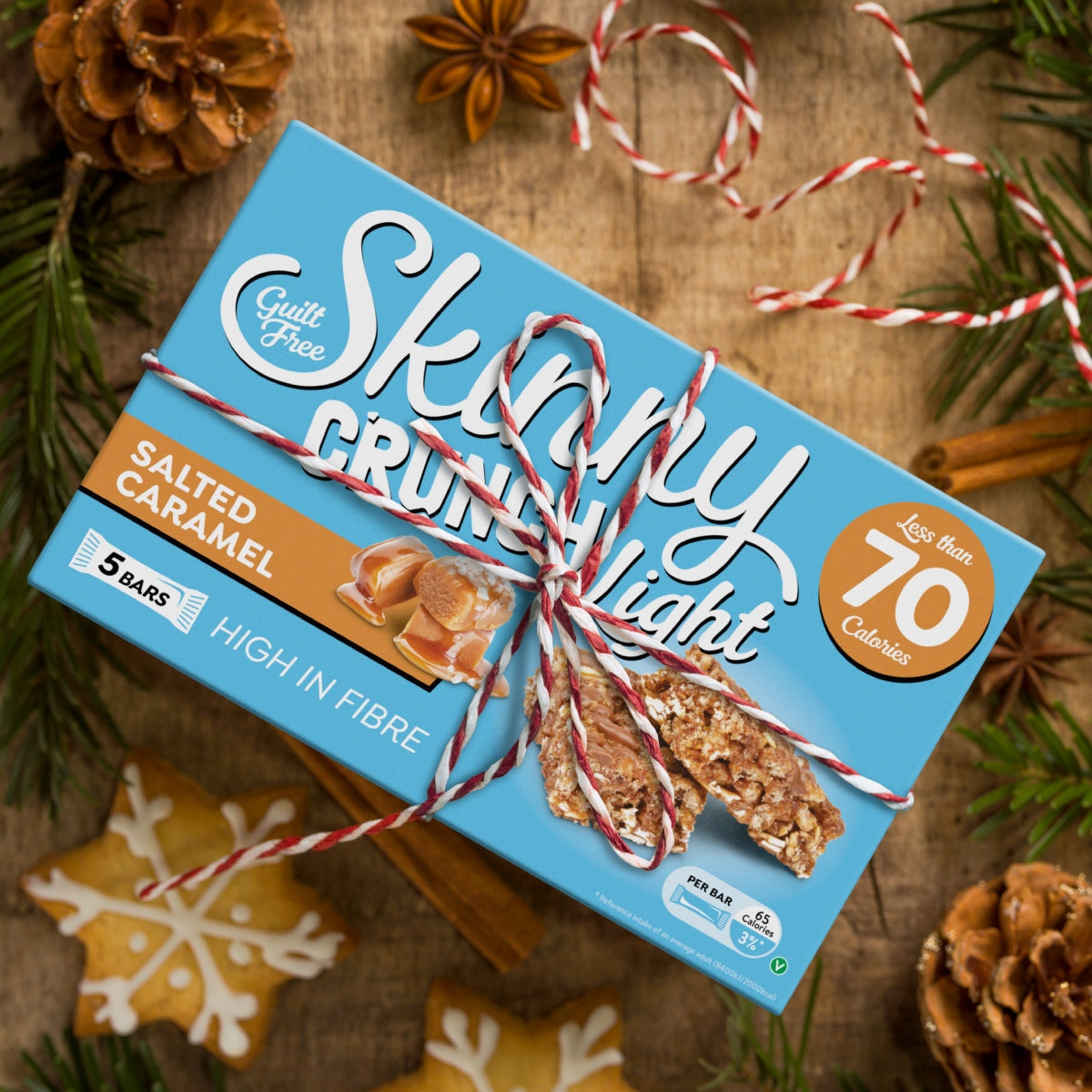 Skinny Crunch Light Salted Caramel Cereal Bars 5 Pack 95g
