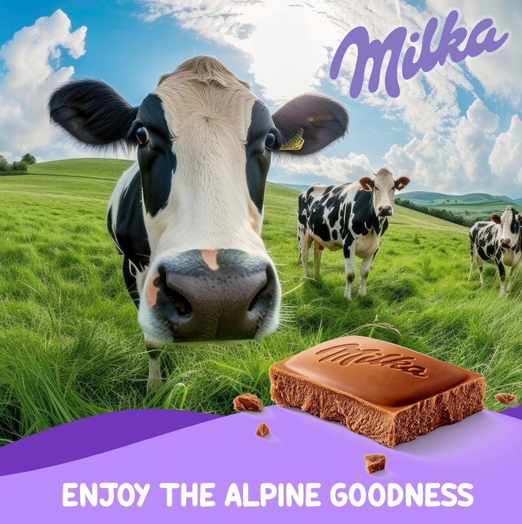 Milka Alpine Cow Spot Chocolate Bar 90g