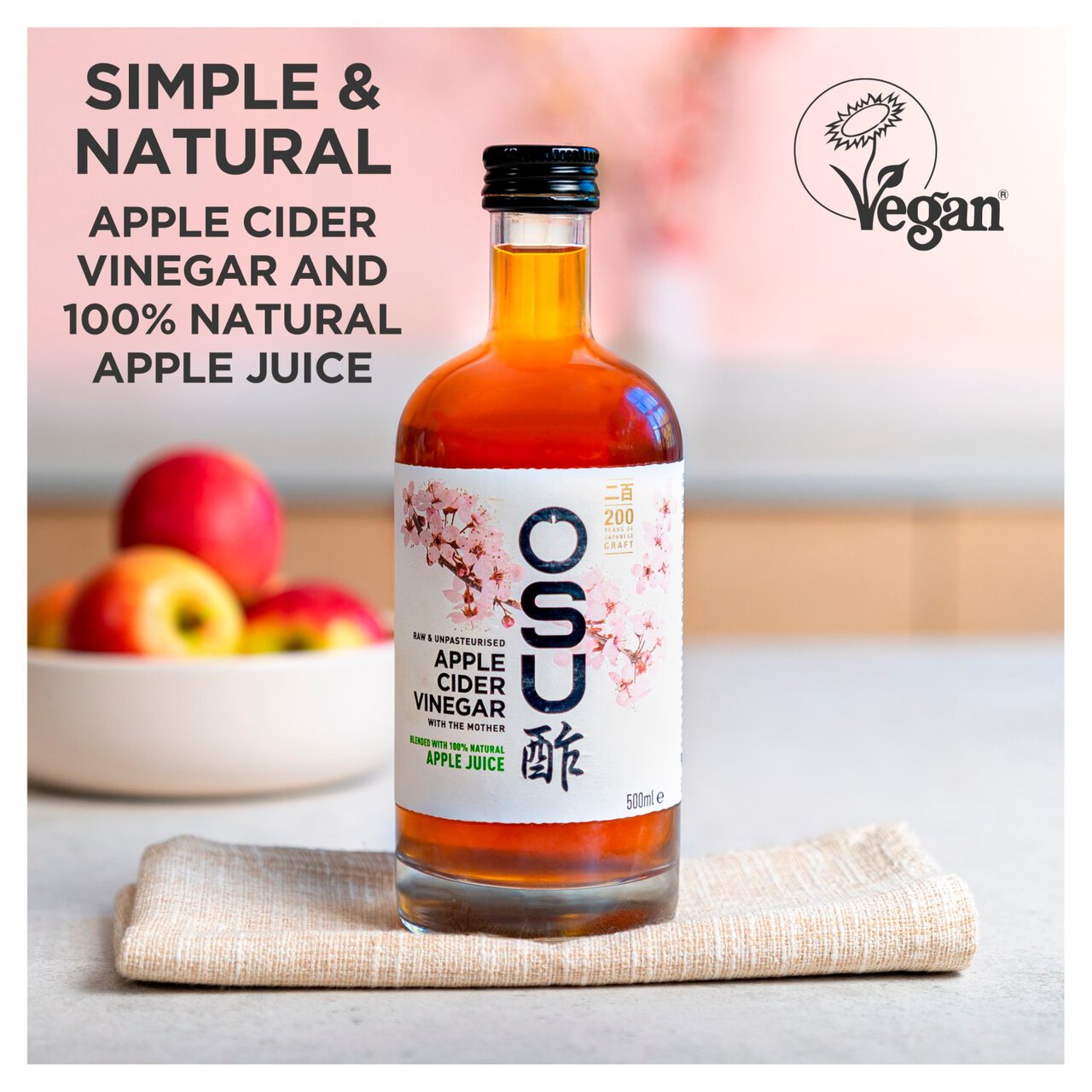 OSU Raw Apple Cider Vinegar with The Mother Apple Juice Blend 500ml