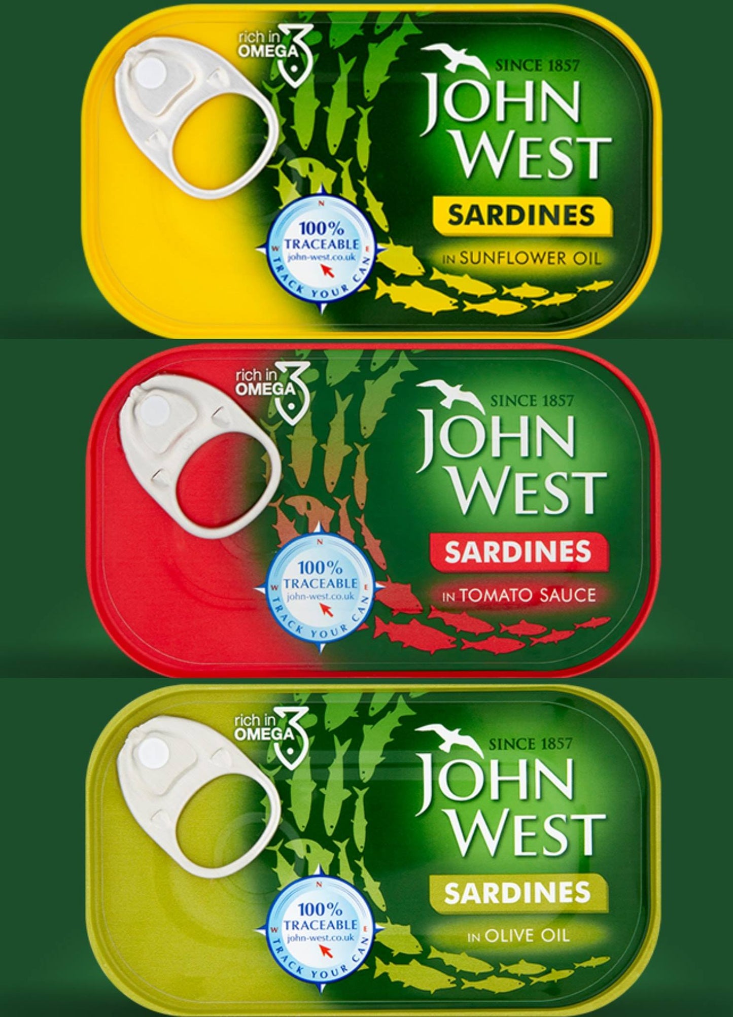 John West Sardines in Sunflower Oil 120g จอห์น เวสท์ ปลาซาร์ดีน ในน้ำมันดอกทานตะวัน 120 กรัม