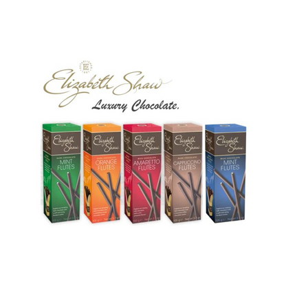 Elizabeth Shaw Chocolate Orange Flutes 105g เอลิซาเบธ ชอว์ ช็อกโกแลต ฟลุต รสส้ม 105 กรัม