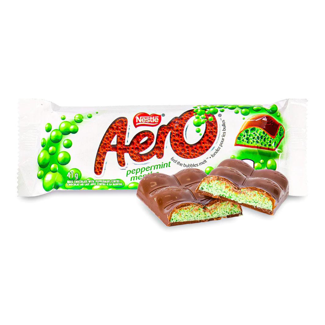 Nestle Aero Delightful Peppermint  Bubble Bar 90g เนสท์เล่ แอโร่ ดีไลท์ฟูล เปเปอร์มิ้น ช็อกโกแลตรสมิ้น 90กรัม