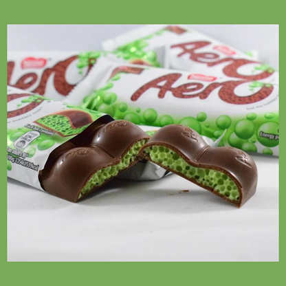 Aero Bubbly Peppermint Mint Chocolate Bar Multipack [27gx4] 108g แอร์โร่ บับบลี่ ช็อกโกแลต เปปเปอร์มินต์  มัลติแพ็ค [27กรัมx4] 108 กรัม