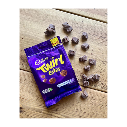 Cadbury Twirl Bites Chocolate Bag 109g แคดเบอรี ทเวร์ลไบท์ ช็อกโกแลตนม 109 กรัม