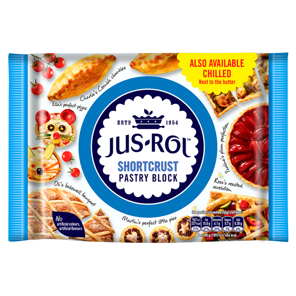 Jus-Rol Frozen Shortcrust Pastry Block 500g