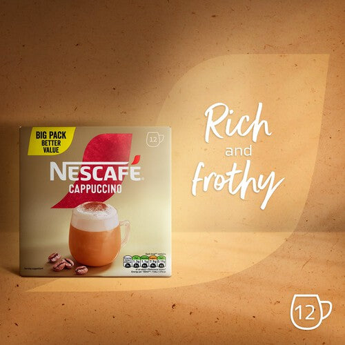Nescafe Cappuccino Instant Coffee Sachets 8 x 15.5g Sachets