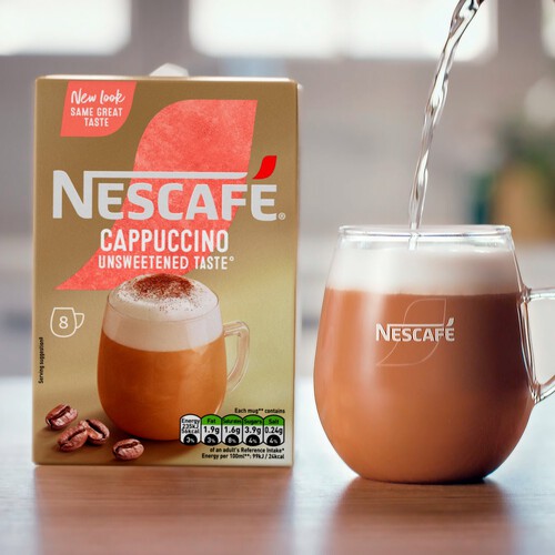 Nescafe Gold Cappuccino Unsweetened Instant Coffee Sachets 8 x 14.2g