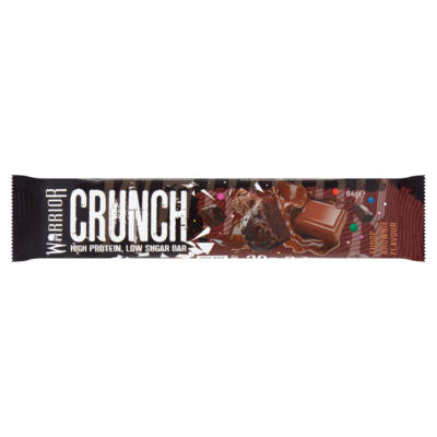 Warrior Crunch High Protein Low Sugar Bar Fudge Brownie Flavour 64g วอริเออร์ ครั้นช์ ไฮโปรตีนบาร์ ฟัดจ์ รสบราวนี่ ฟัดจ์