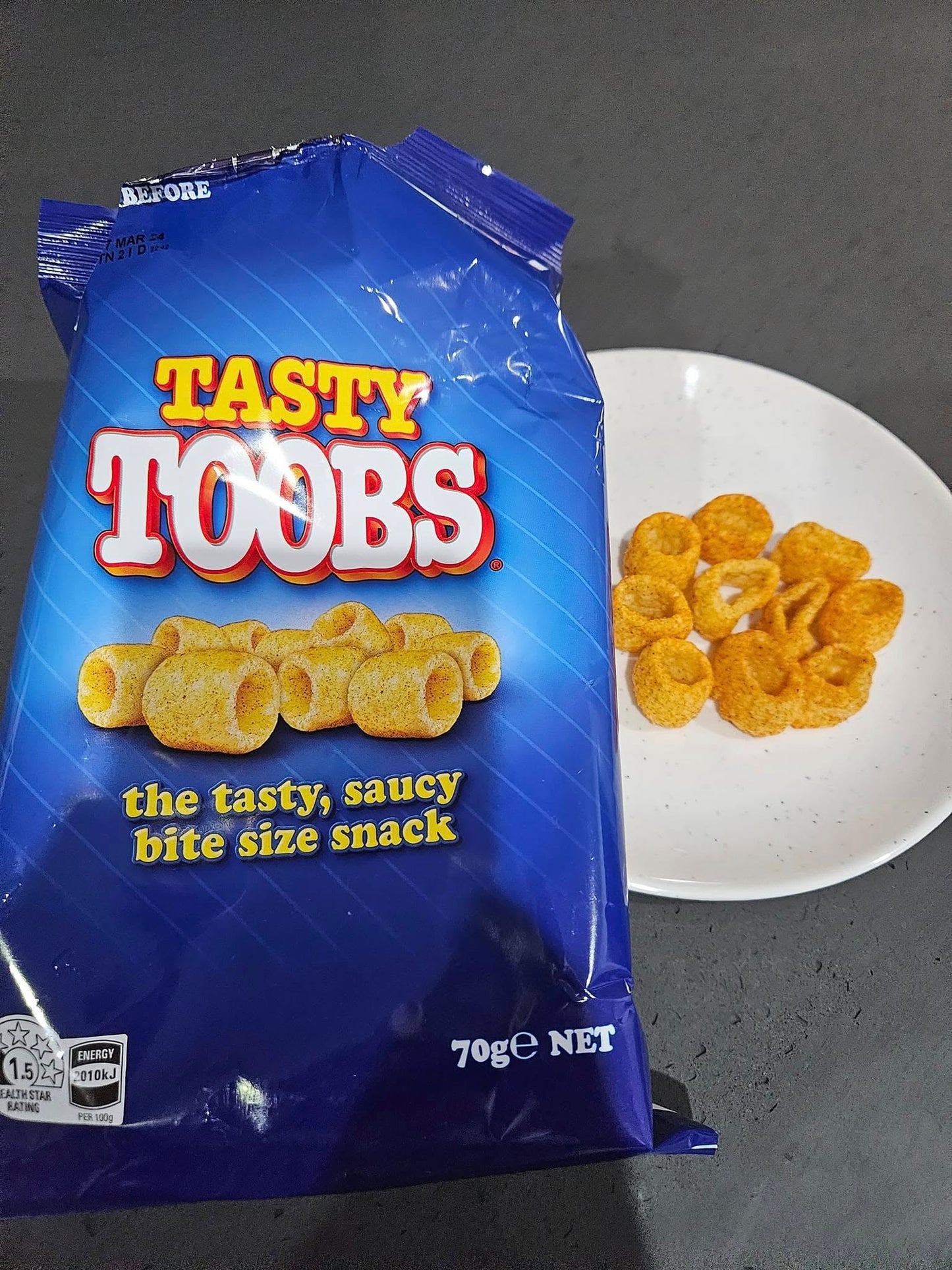 [Best before 27-Sep-2026]Tasty Toobs The Tasty ,Saucy Bite Size Snacks 150g