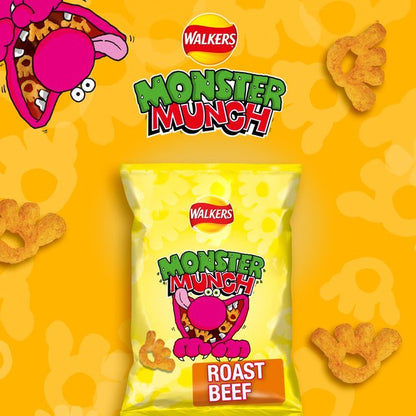 [BestBefore-23Nov2024] Walkers Monster Munch Giants Roast Beef Snacks Crisps 85g วอล์คเกอร์ส มอนสเตอร์ มังช์ ไจแอนท์ โรสต์บีฟ สแน็ค คริสป์ 85 กรัม