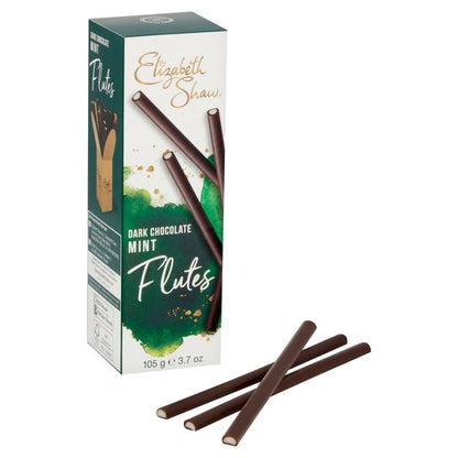 Elizabeth Shaw Dark Chocolate Mint Flutes 105g เอลิซาเบธ ชอว์ ดาร์กช็อกโกแลต มิ้นต์ ฟลุต 105 กรัม