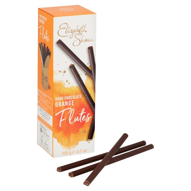 Elizabeth Shaw Chocolate Orange Flutes 105g เอลิซาเบธ ชอว์ ช็อกโกแลต ฟลุต รสส้ม 105 กรัม