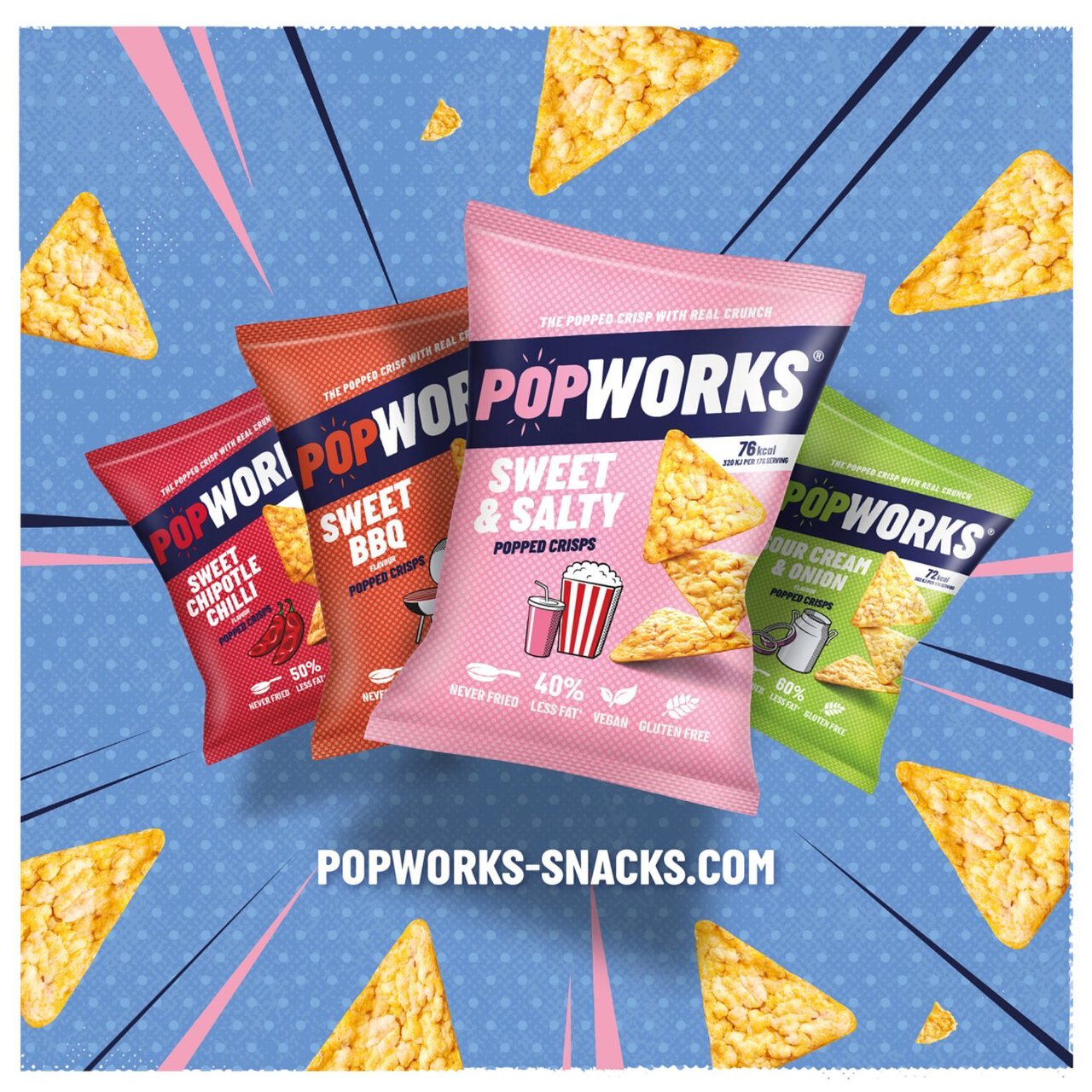 BestBefore-3-May-2025] Popworks Sweet & Salty Popped Crisps 85g Popworks ป๊อปคริสสวีทแอนด์เค็ม 85ก