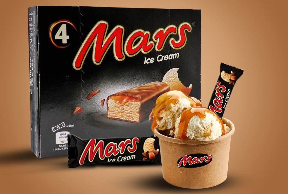 Mars Chocolate Caramel Ice Cream Bar 4Pcs 153g มาร์ส ไอศกรีม รสช็อกโกแลต คาราเมล แท่ง 4 ชิ้น 153 กรัม