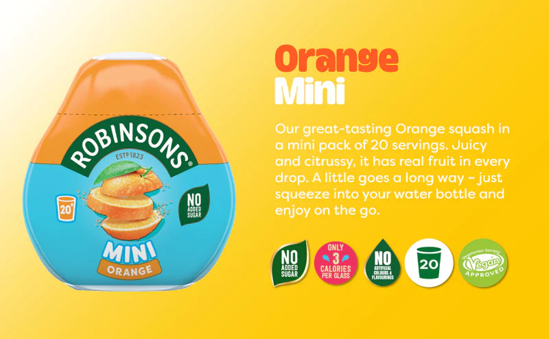 Robinsons Real Fruit Mini Orange 66ml โรบินสันส์ เรียลฟรุต สควอช รสส้ม 66มิลลิลิตร