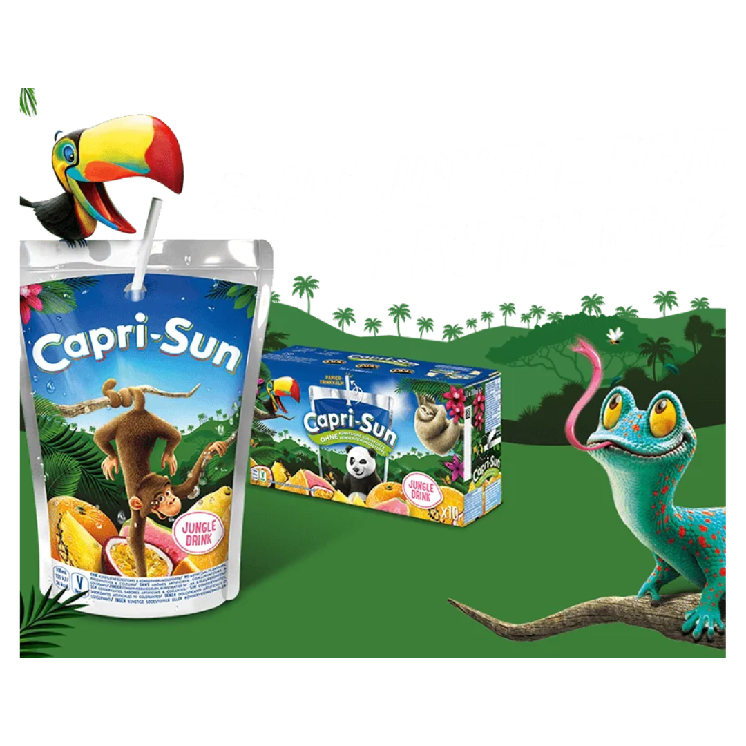 Capri-Sun 8 Pack Jungle Zero Added Sugar 1600ml  คาปรี-ซัน จังเกิ้ล ซีโร่1600มล.