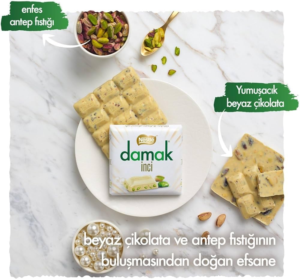 Nestle Damak White Chocolate with Pistachio 60g