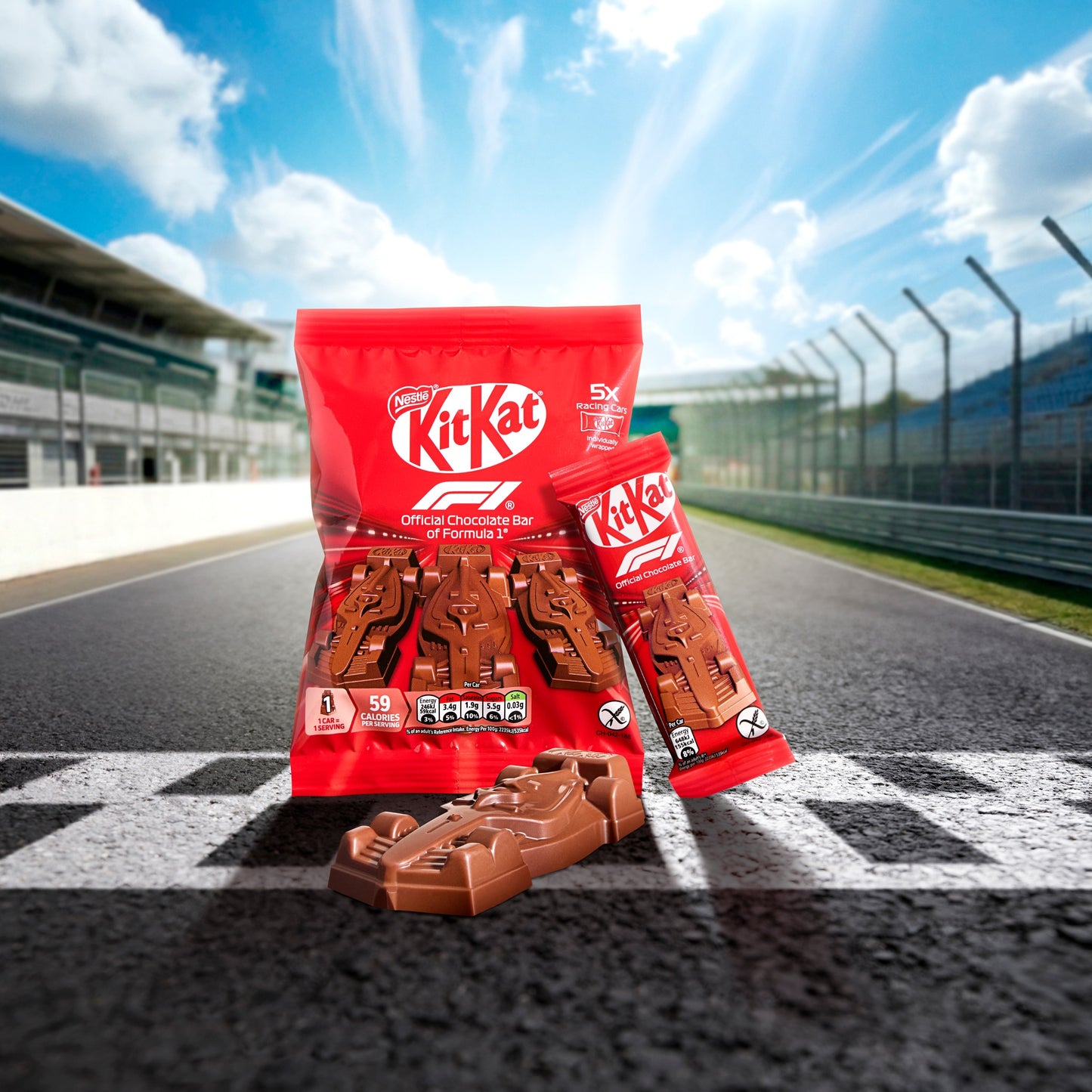 KitKat F1 Chocolate Car Figure 5 Pack Multipack 55g