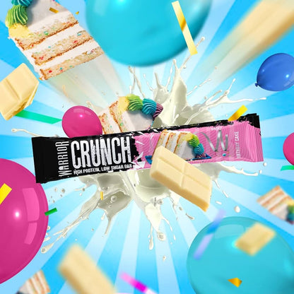 Warrior Crunch High Protein, Low Sugar Bar Birthday Cake 64g วอริเออร์ ครันช์ เค้กวันเกิด โปรตีนสูง น้ำตาลน้อย 64 กรัม